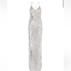 Retrofête Marie Silver Sequin Dress